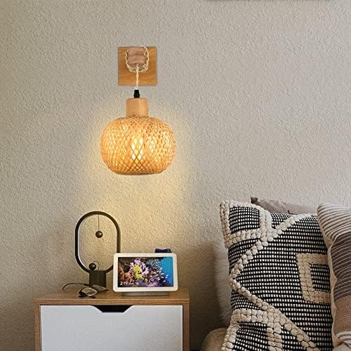 Aplique De Pared De Ratán - Lámparas De Ratán Frideko Para D