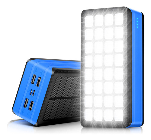 Banco De Energa Solar De 60000 Mah, Cargador Solar Porttil C