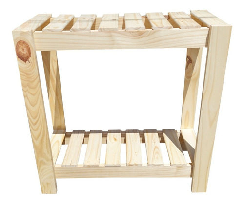 Imagen 2 de 3 de Portamaceta Rack Madera Estantes Deck Macetero Baño Cactus
