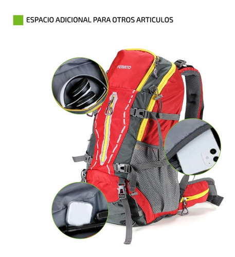 Imagen 6 de 9 de Mochila Tactica 45 Litros Camping Viaje Mujer Hombre Femmto