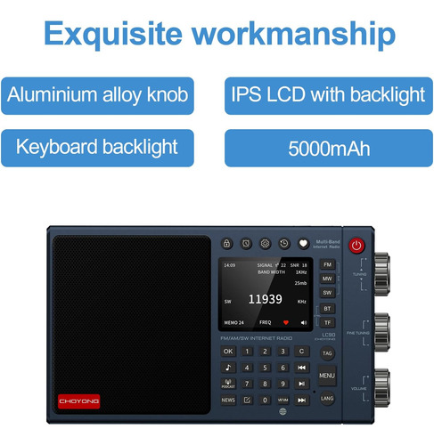 Radio Internet Lc90 Am Fm Sw Ssb Bluetooth Microsd Azul