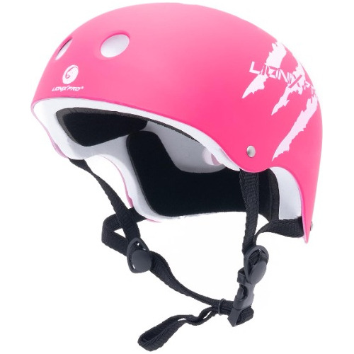 Set De Casco Y Protectores Lionix Pro Shield Kids Rosa Talla Chica