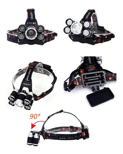 Imagen 2 de 7 de Linterna Luz Minero Vincha Cabeza Bicicleta Camping Pesca