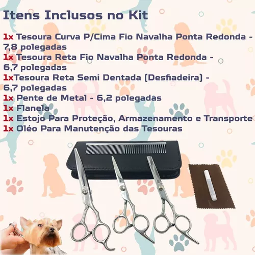 Kit Tosa Maquina Profissional Pets + Tesouras Cortador Lixa