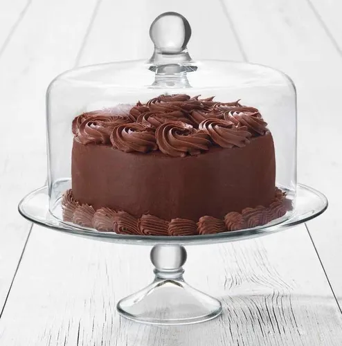 Plato Pastelero Pie Deli Con Tapa De Vidrio Libbey Cuotas sin