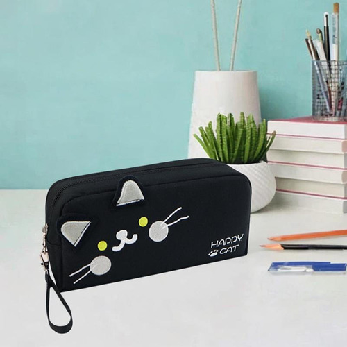 Bolsa De Almacenamiento De Lápiz Estuche De Negro