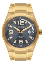 Comprar Relógio Masculino Dourado Orient Prova D'água 50m Com Data Cor do fundo Grafite