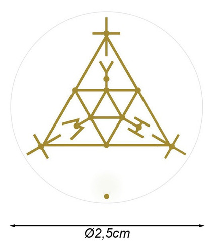 Adesivo Radiônico S.c.a.p. Com 24 Adesivos 2,5cm Feng Shui Cor Dourado