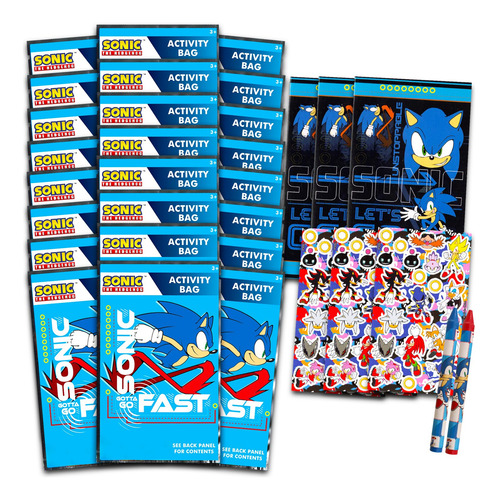 Party Favors Set Sonic Birthday W/ 24 Play Packs For Kids