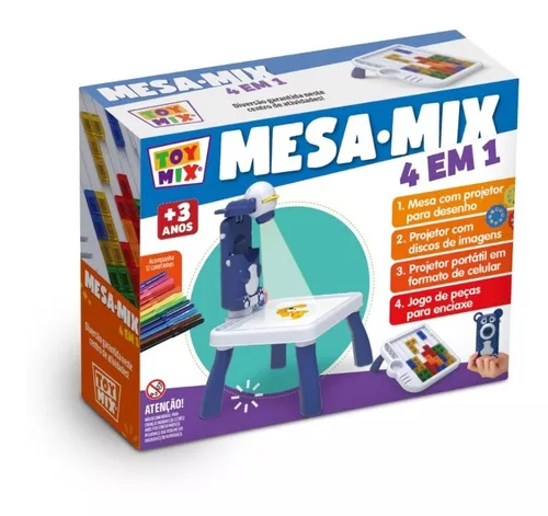 Mesa Mix 4 Em 1 Para Desenhar Projetor Infantil Jogo De Pçs