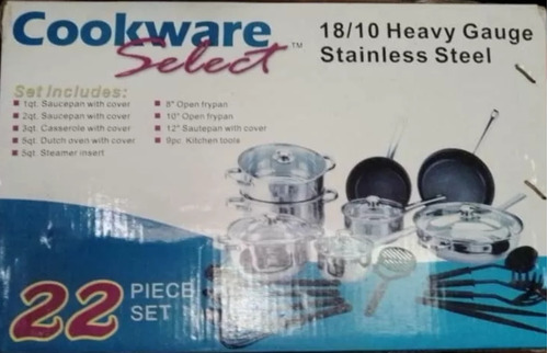 Juego De Ollas Cookware Select, Set De 22 Piezas