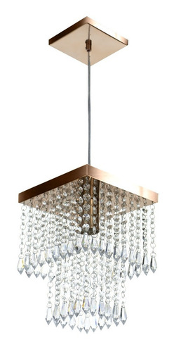 Lustre Pendente De Cristal Acrilico Marrycrilic Cobre