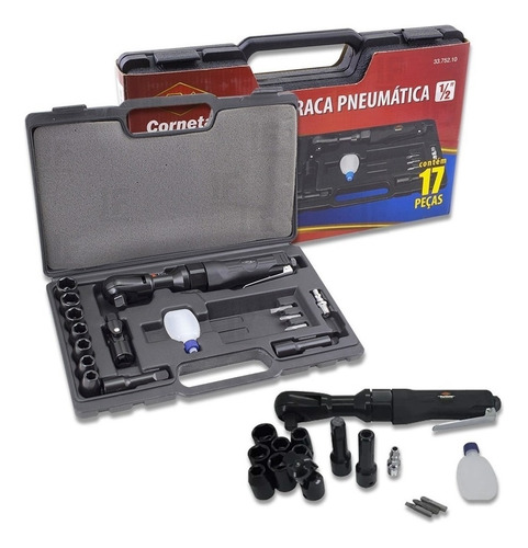 Kit Catraca Pneumática 1/2  Profissional - Corneta (17 Pçs)