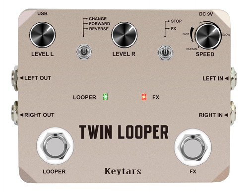 Keytars Twin Looper - Pedal De Efecto De Guitarra Electrica,