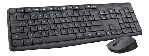 Kit de teclado y mouse inalámbrico Logitech MK235 Español teclado grafito y mouse negro
