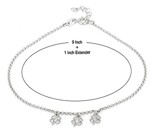Tobillera De Plata De Ley Vanbelle Con Diseño De Varias Flor