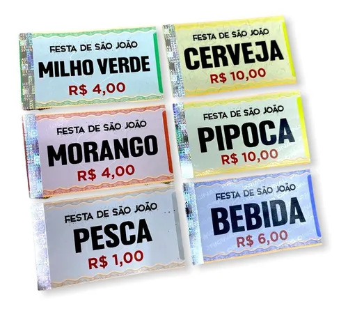 comprar 1500 Fichas Bar Personalizado Ticket  Bar Festas Consumação 