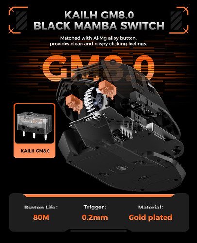 Dareu A980promax Gaming Wireless Polling-30k Dpi Sensor Ópti