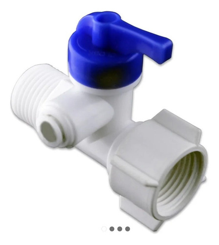 Llave De Paso Plástico 1/2x1/2x1/4 Filtro Agua Dispensador