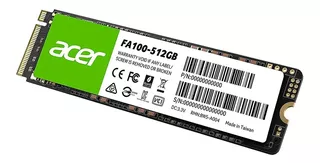 Unidad De Estado Sólido Acer Fa100 512gb Nvme M.2 Pcie Ssd