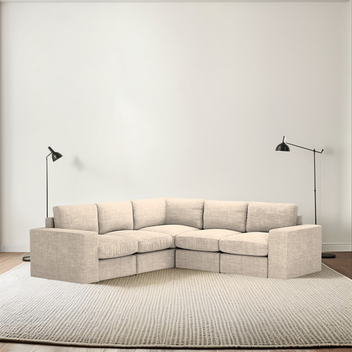 Sofá Sala Seccional Modular Esquinera Plus De 5 Plazas | Beige Liso