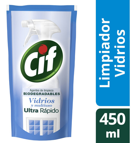 Cif Limpiador Y Vidrios Multiuso Recarga 450ml