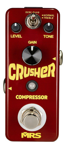 Pedal De Efecto Compresión Para Guitarra Crusher Morrison Color Rojo