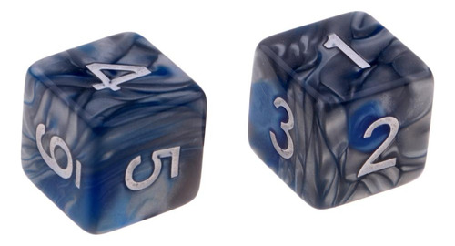 Jja D6 Dados Numeral Para Juegos Ktv 10 Azul + Gris Azul +