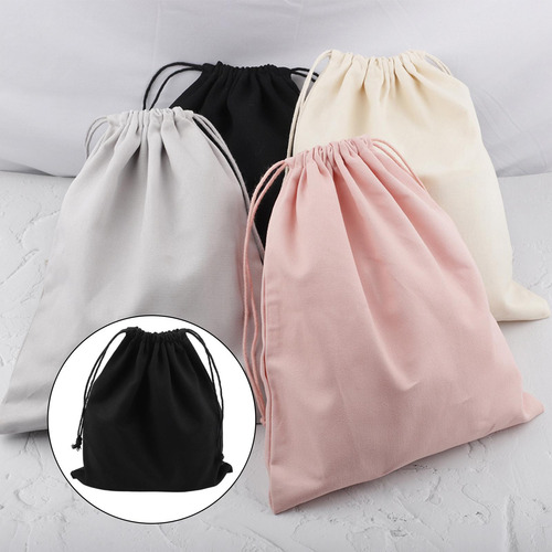 2 Bolsas De Almacenamiento Con Cordón Liso De Lona De