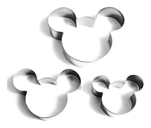 Juego 3 Cortadores De Mickey Mouse Para Fondant Y Galletas