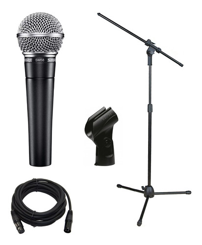 Combo De Microfono Shure Sm58 + Cable + Pie Mega Oferta