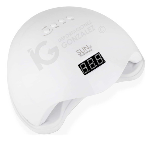 Lámpara De Uñas Sun 5 Profesional 48w Led Uv Digital Para Esmalte En Gel Color Blanco Div