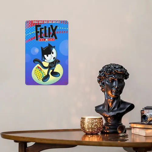 1 Peça De Pintura Vintage Em Lata De Felix The Cat - Históri