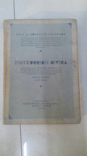 Antiguo Libro Instruccion Civica 1944