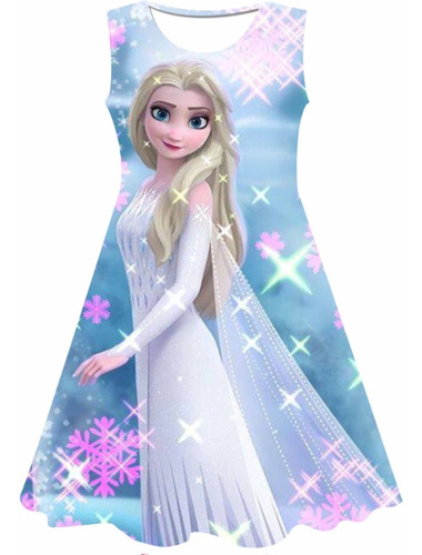 Vestido Princesa Elsa Ana Niña Cumpleaños Fantasía Cosplay 