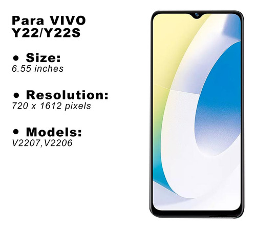 Pantalla Para Vivo Y22 Y22s Lcd Tácti Display V2206 V2207