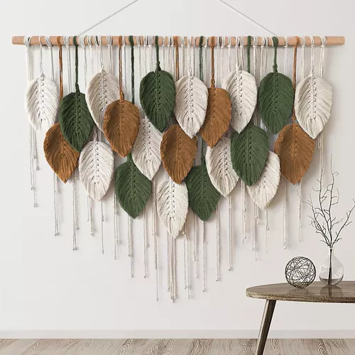 Tapiz Macramé Decorativo Para Pared Estilo Bohemio 1m De Anc