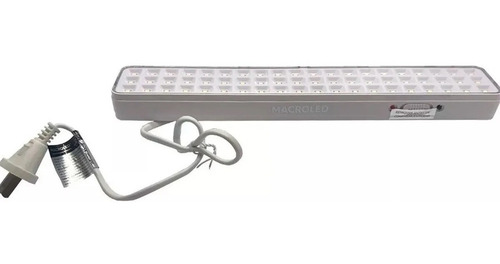 Luz Emergencia 60 Led Recargable-9hs Autonomia Macroled Ef Color Blanco