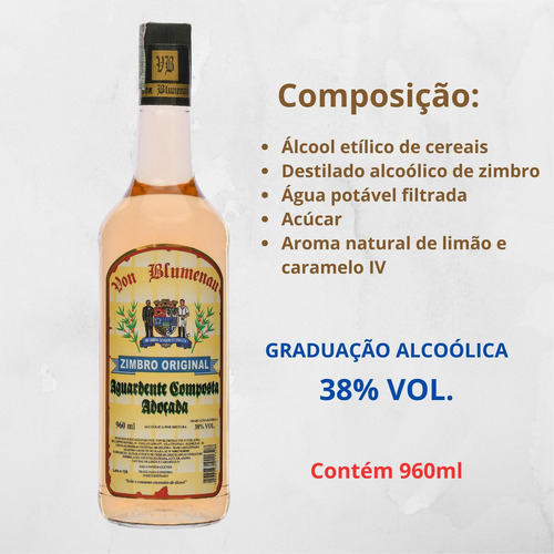 Cachaça Zimbro (wacholder) 960ml Von Blumenau Drink