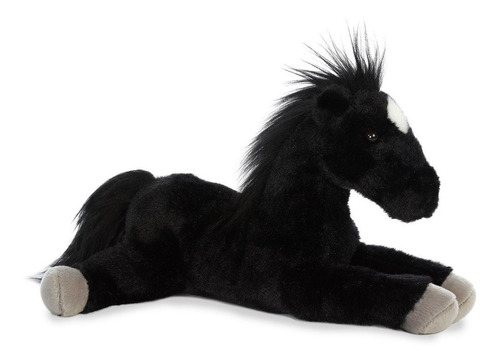 Peluche Caballo Negro Pony Importado 30 Cm Aurora Flopsie