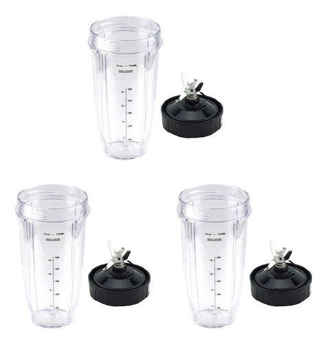 3 Piezas De Repuesto Para Batidora, Extractor De 24 Oz, Taza