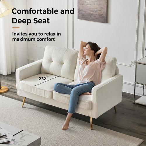 Sofá Biplaza Moderno 142 Cm Sofá Pequeño Para Sala Dormitori