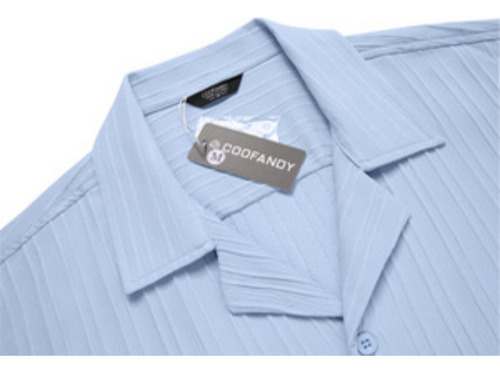 Camisa Tipo B Para Hombre, Manga Corta, Cierre Con Botones,