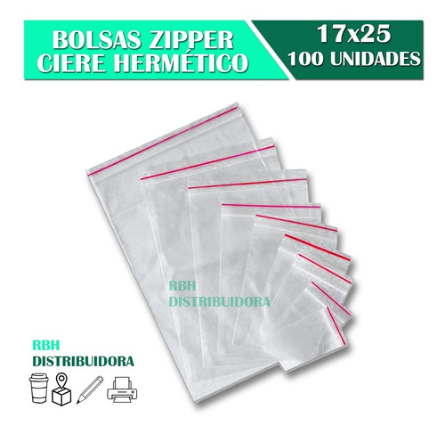 Imagen 7 de 8 de Bolsas Con Cierre Hermético Zipper 17x25 Cm Pack X 100 U
