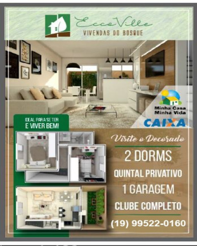 Imagem 6 de 6 de Casa 2 Dormitórios Com Quintal Privativo Condomínio Vivendas Do Bosque Jardim Guarujá Sorocaba - Ca01019 - 69982660