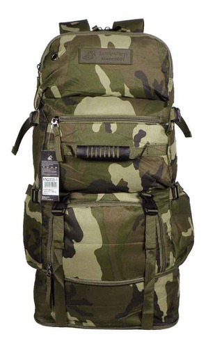 Mochila Camping Camuflada Expansiva 70l Keuven2205-1 Militar