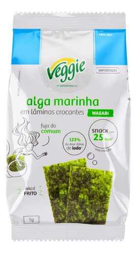 Snack Alga Marinha Veggie wasabi sem glúten 5 g