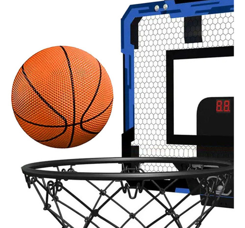 Aro De Baloncesto De La Habitación De La Puerta Con Azul