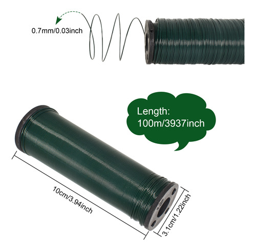 2 Rollos De Alambre Para Flores, Verde, Alambre Artesanal, 0
