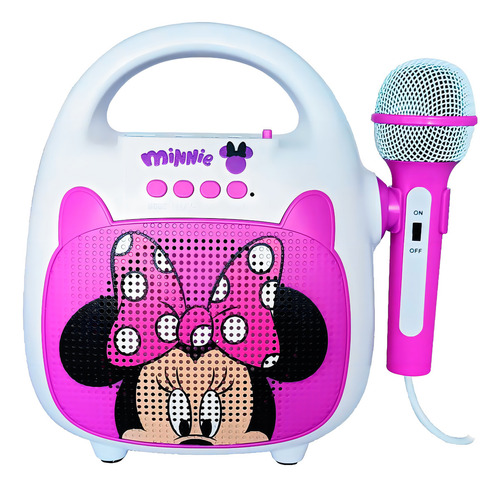 Alto-falante portátil Bluetooth Disney Minnie White Karaoke